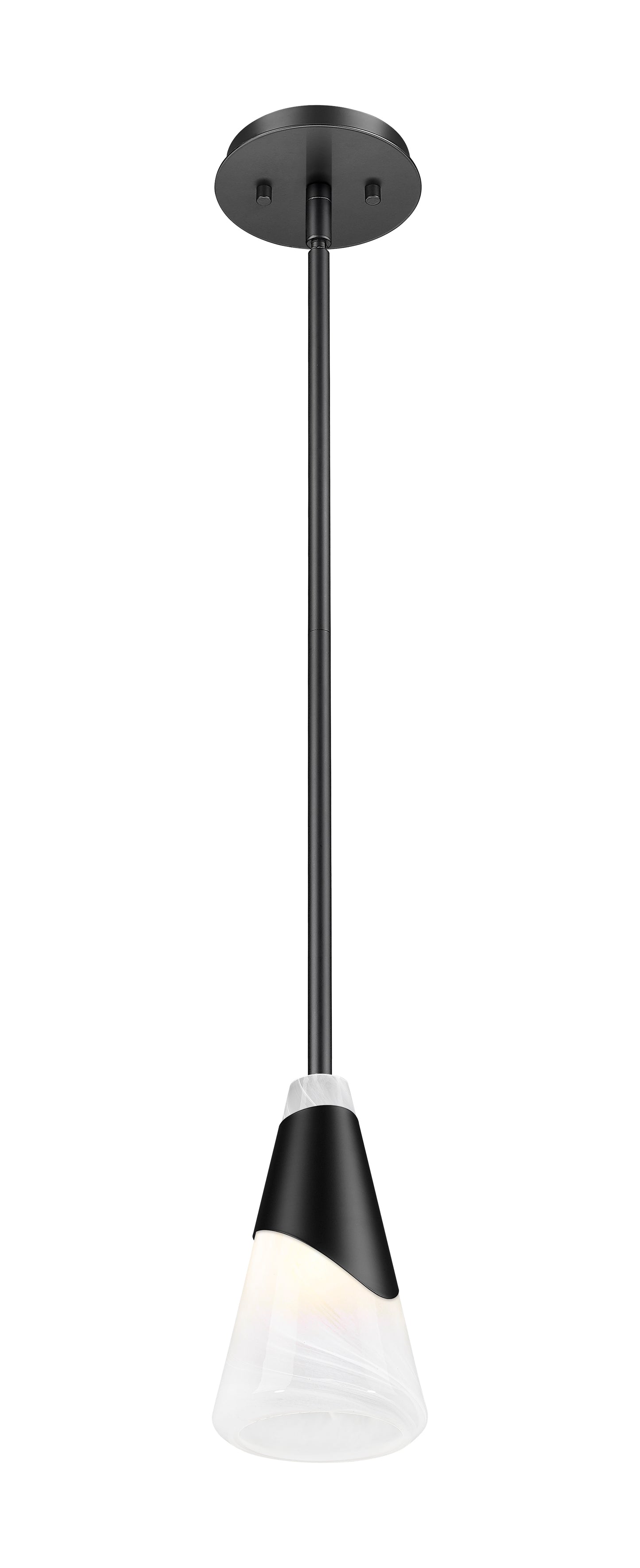 828P6-ROD-MB - Aimie 1 Light 6" Pendant - Matte Black