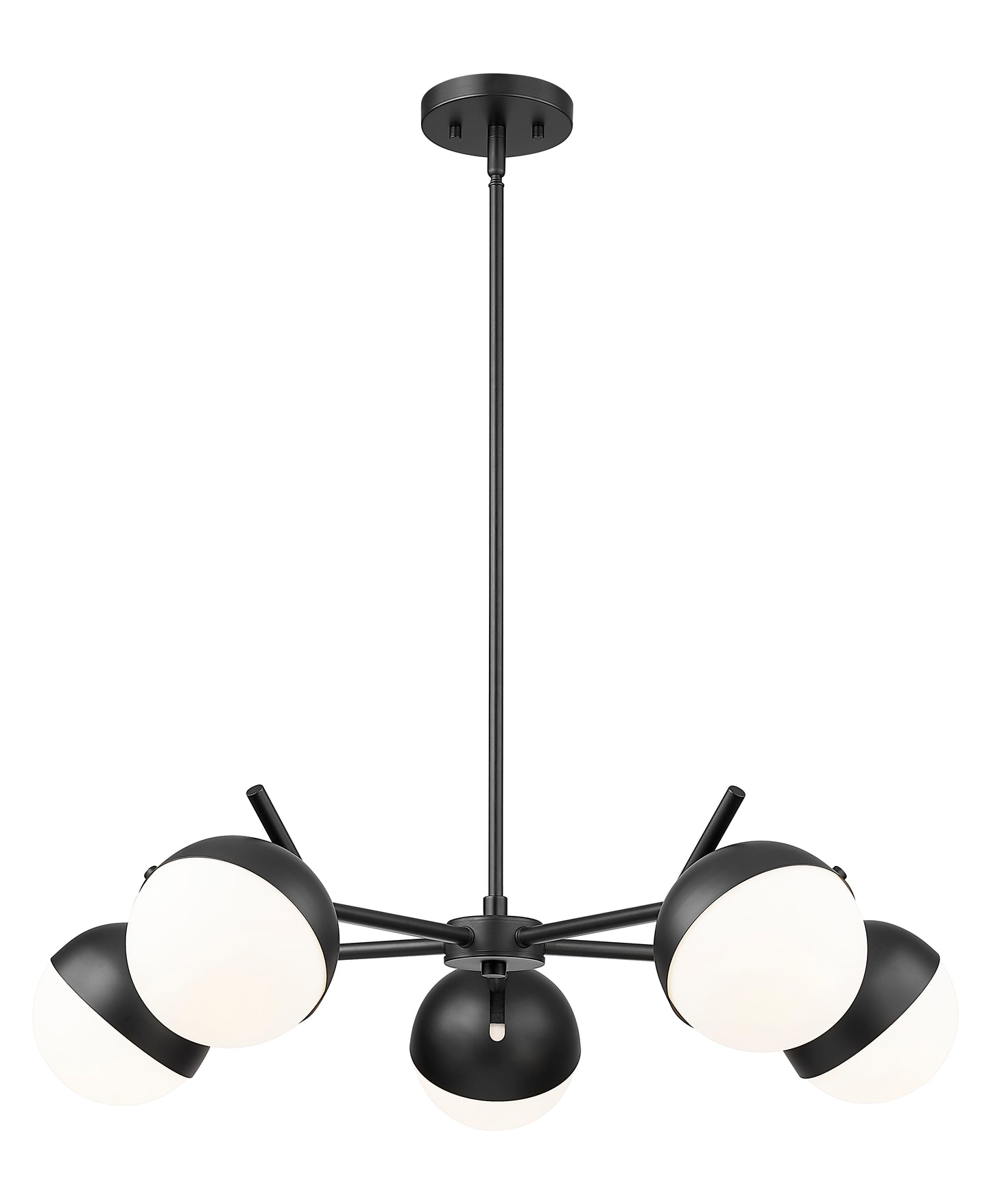 7517-5MB - Realm Sphere 5 Light 32" Chandelier - Matte Black