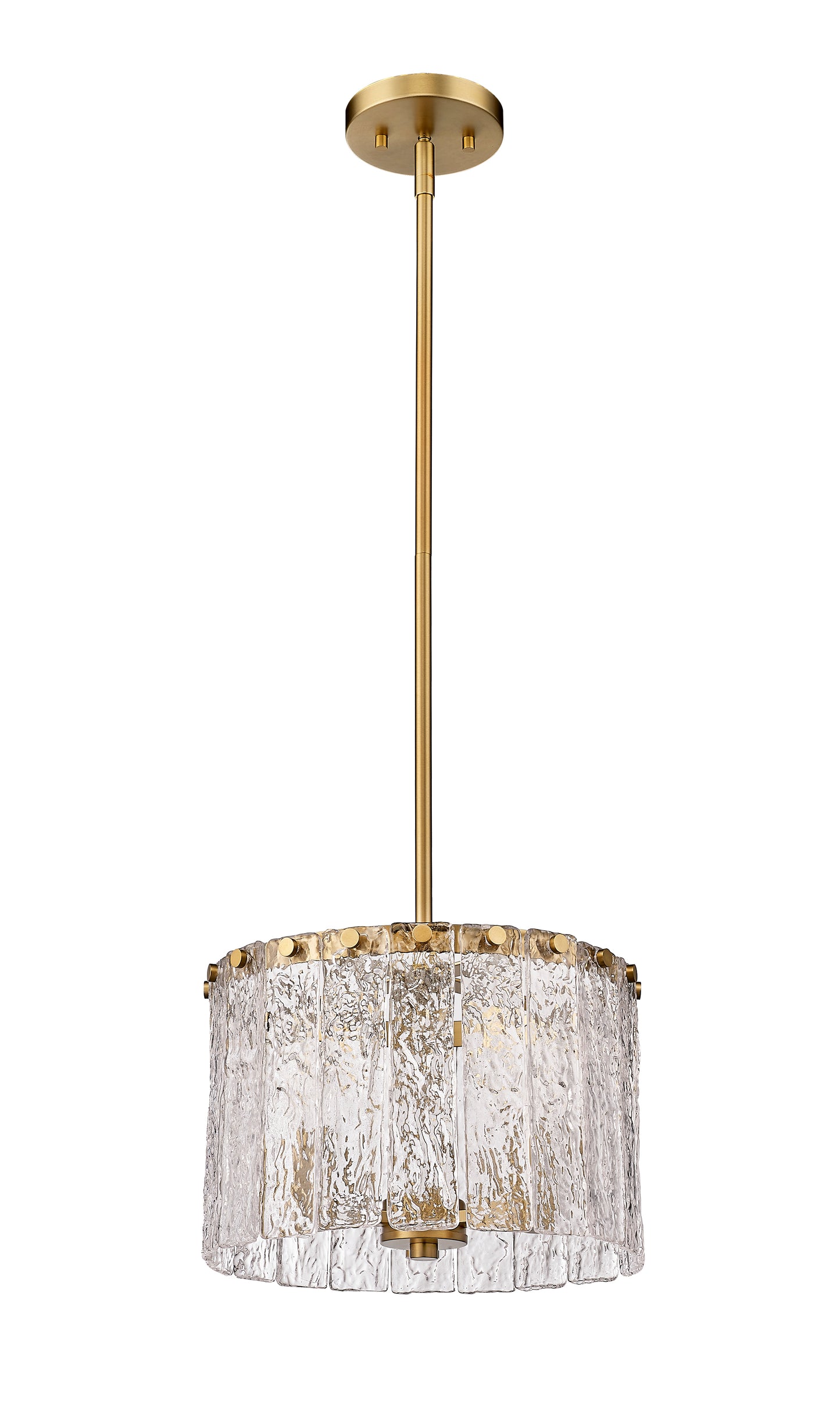 1943P12-MGLD - Glacier 3 Light 12" Pendant - Modern Gold