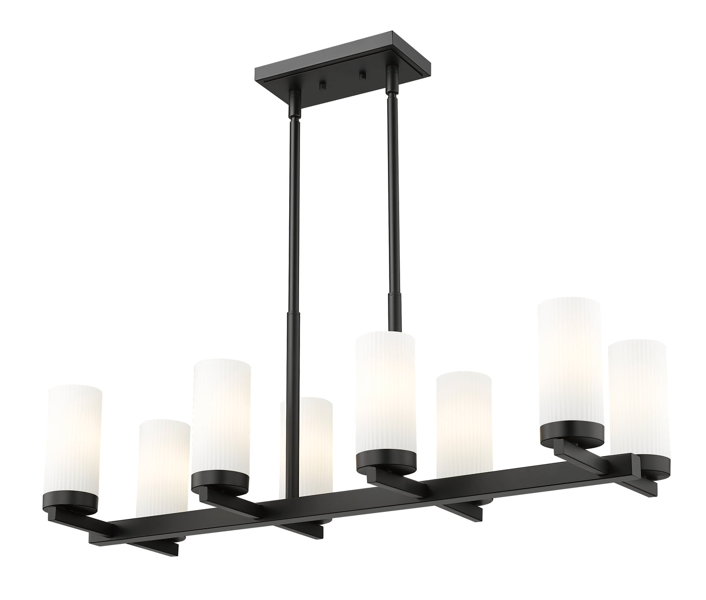 3044-8L-MB - Danica 8 Light Linear 42" Chandelier - Matte Black