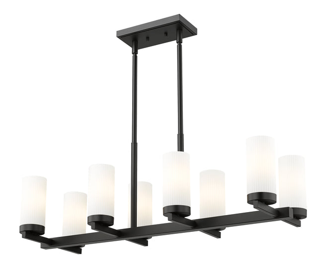 3044-8L-MB - Danica 8 Light Linear 42" Chandelier - Matte Black