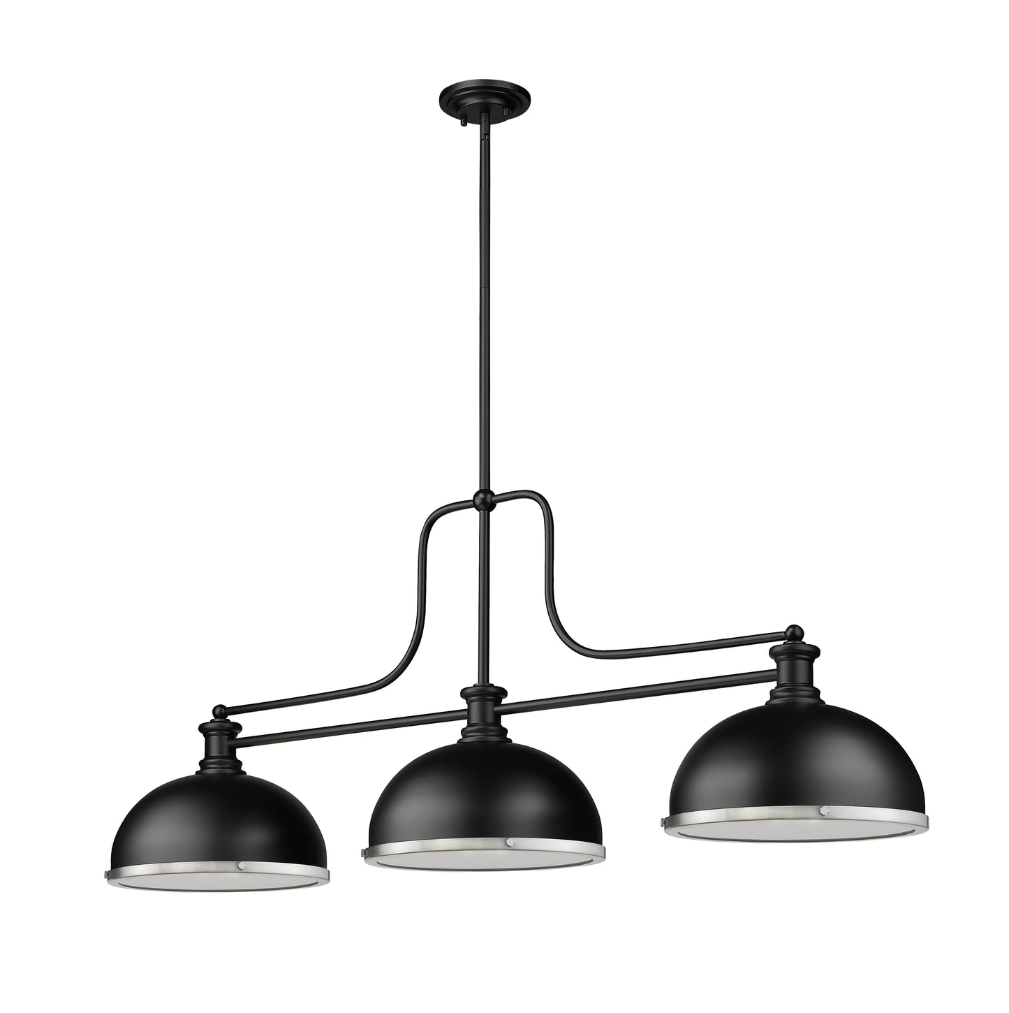 725-3MB-D12MB+BN - Melange 3 Light 52" Billiard - Matte Black