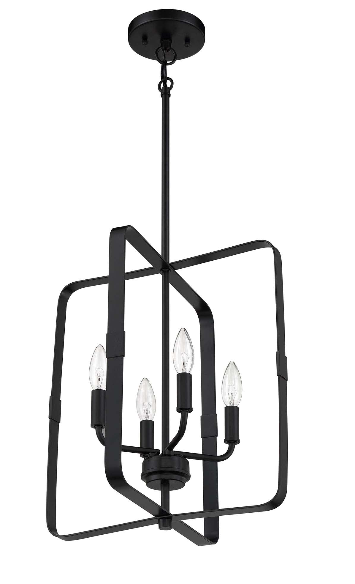 56034-FB - Stowe 4 Light 15" Wide Foyer Light - Flat Black