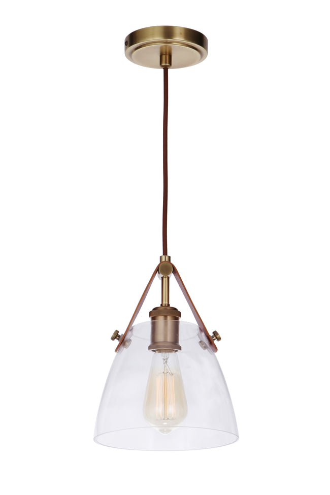 51391-VB - Hagen 1 Light 7.87" Wide Pendant - Vintage Brass