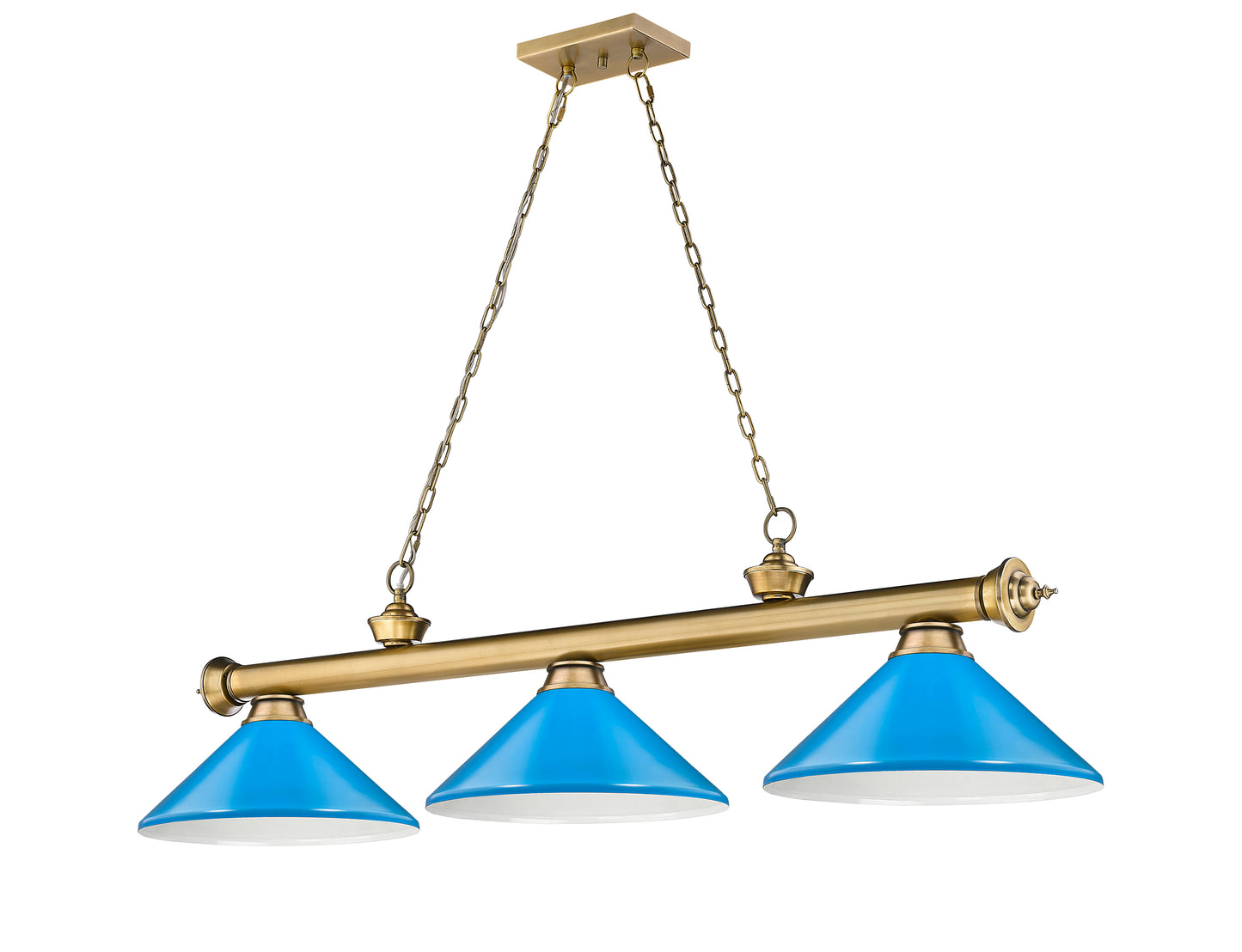 2306-3RB-MEB - Cordon 3 Light 58" Billiard - Rubbed Brass