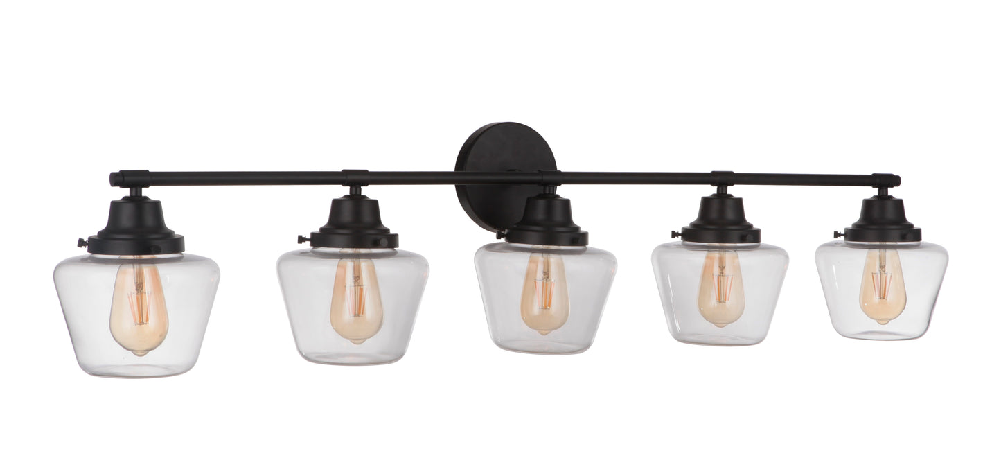 19548FB5 - Essex 5 Light 48" Wide Vanity Light - Flat Black