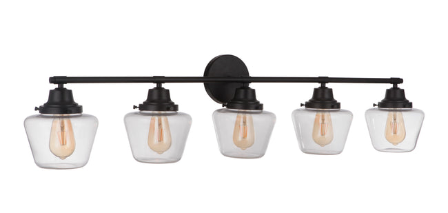 19548FB5 - Essex 5 Light 48" Wide Vanity Light - Flat Black
