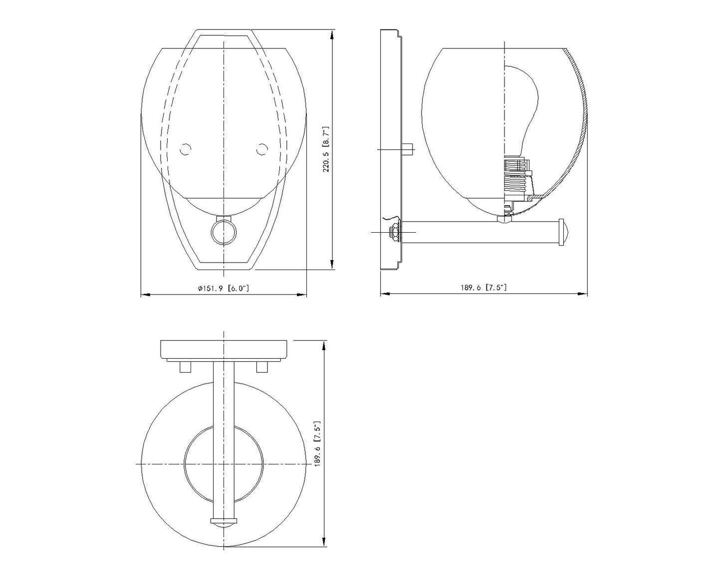 1963-1S-MB - Colette 1 Light Wall 9" Sconce - Matte Black