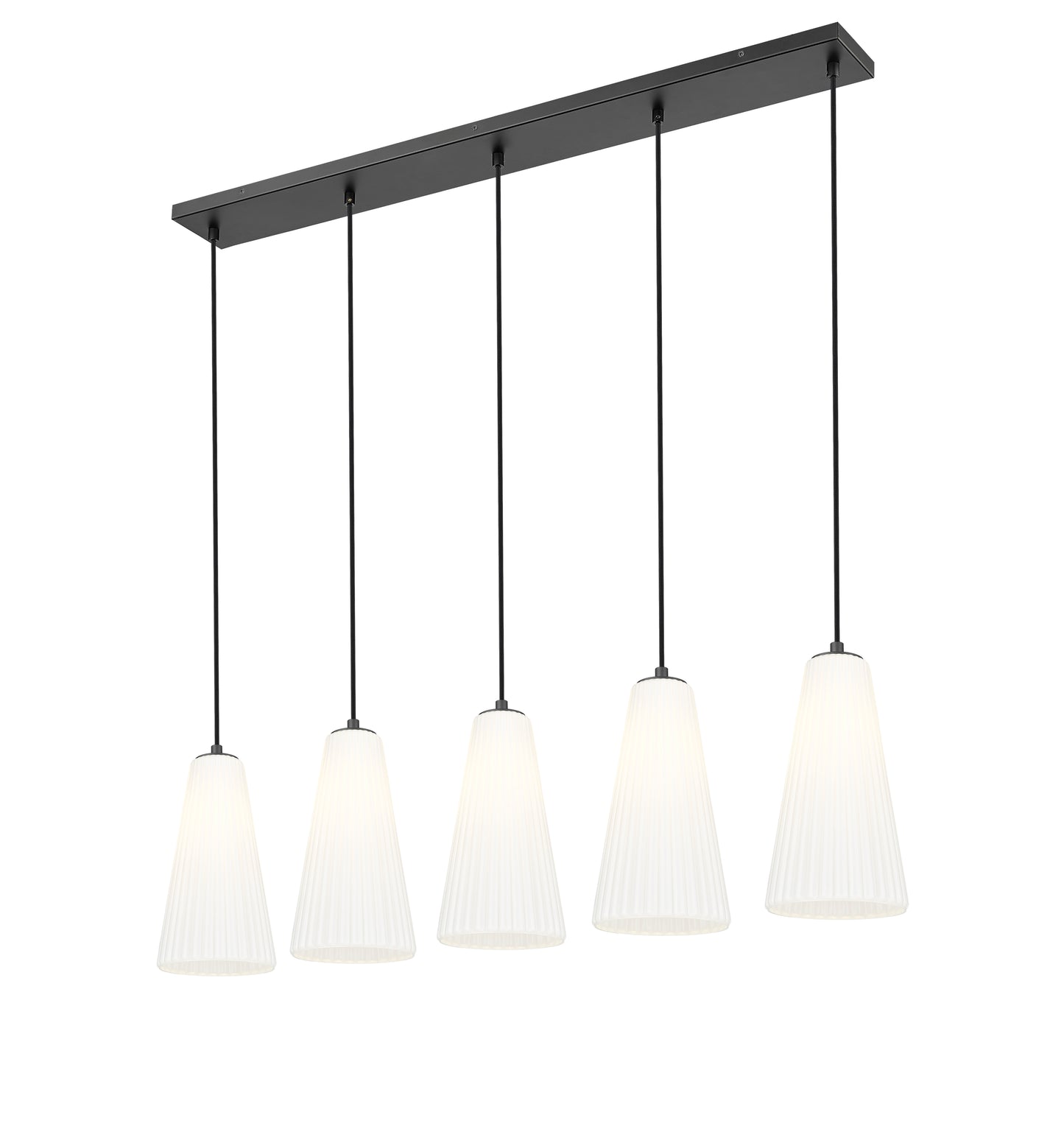 3043P7-5L-MB - Farrell 5 Light Linear 42" Chandelier - Matte Black