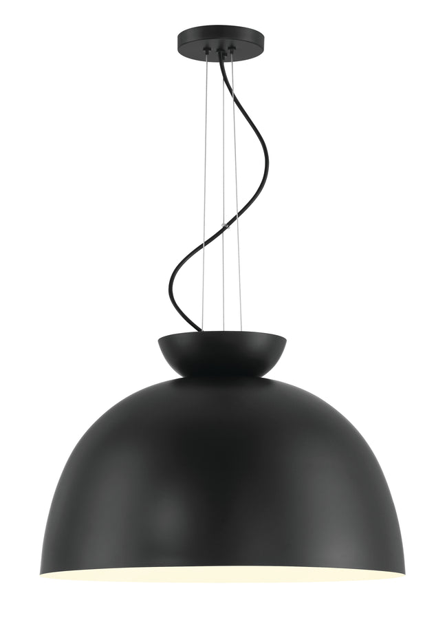 59192-FB - Ventura Dome 1 Light 20" Wide Pendant - Flat Black