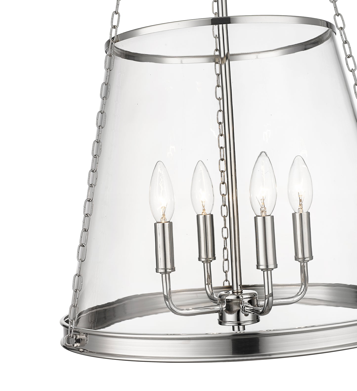 341P18-PN - Prescott 4 Light 18" Pendant - Polished Nickel