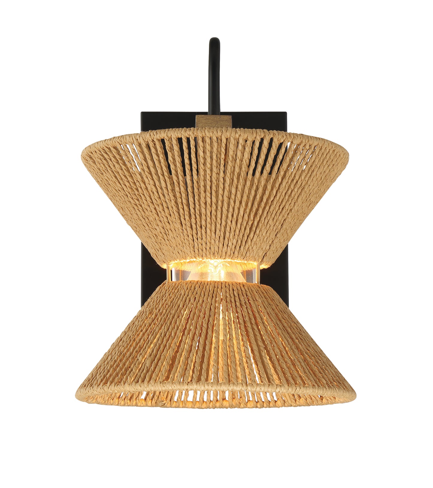58561-FBWAL - Serena 1 Light 12.13" High Wall Sconce - Flat Black / Walnut