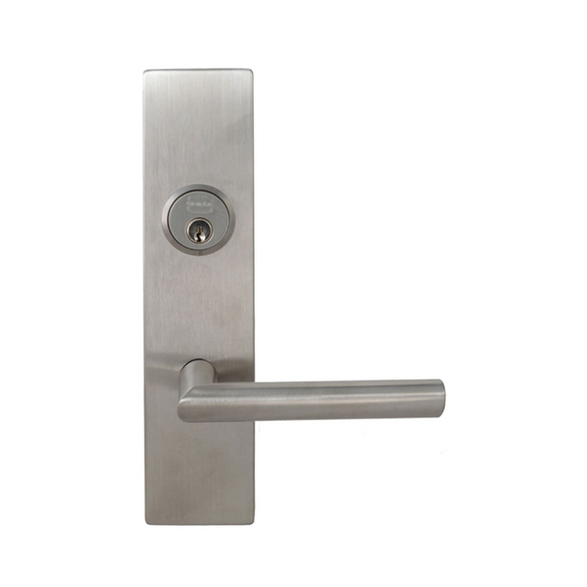 12012A00L32D - Left Hand Single Cylinder 2-3/4" - Backset Mortise Lockset with Stainless 12 Lever - 12000 Plate - Stainless Steel
