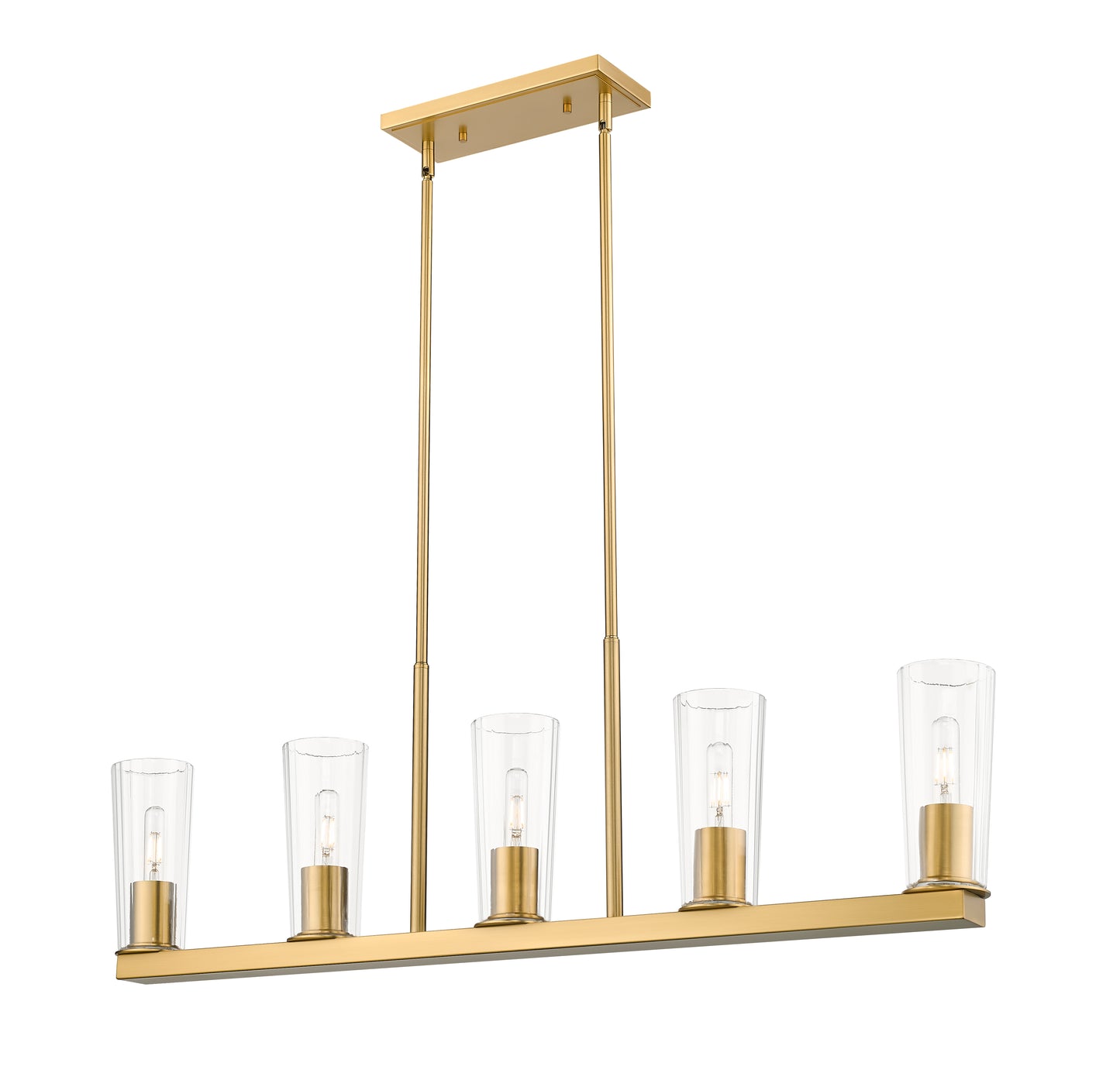826-5L-MGLD - Titus 5 Light Linear 44" Chandelier - Modern Gold