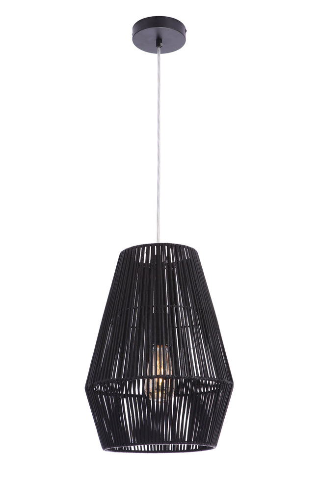 P2009-FB - 1 Light 11.88" Wide Pendant - Flat Black