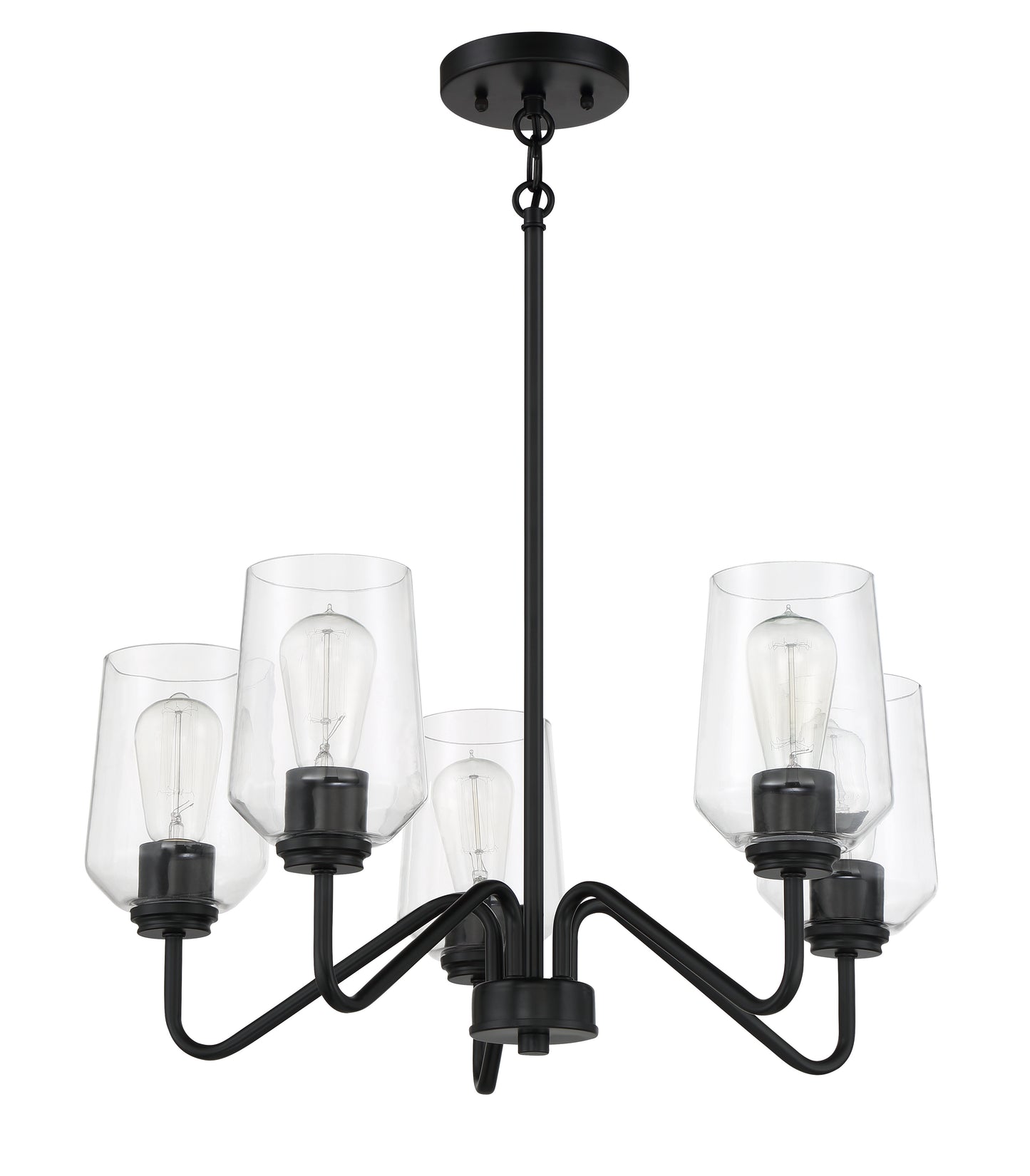56125-FB - Shayna 5 Light 23" Wide Chandelier - Flat Black