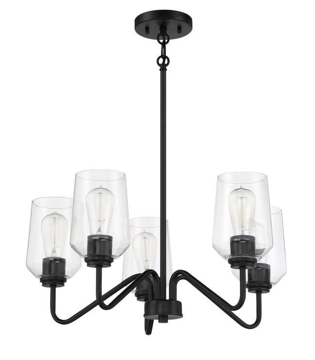 56125-FB - Shayna 5 Light 23" Wide Chandelier - Flat Black