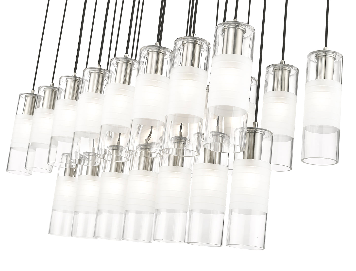 824P-23L-BN - Alton 23 Light Linear 54" Chandelier - Brushed Nickel