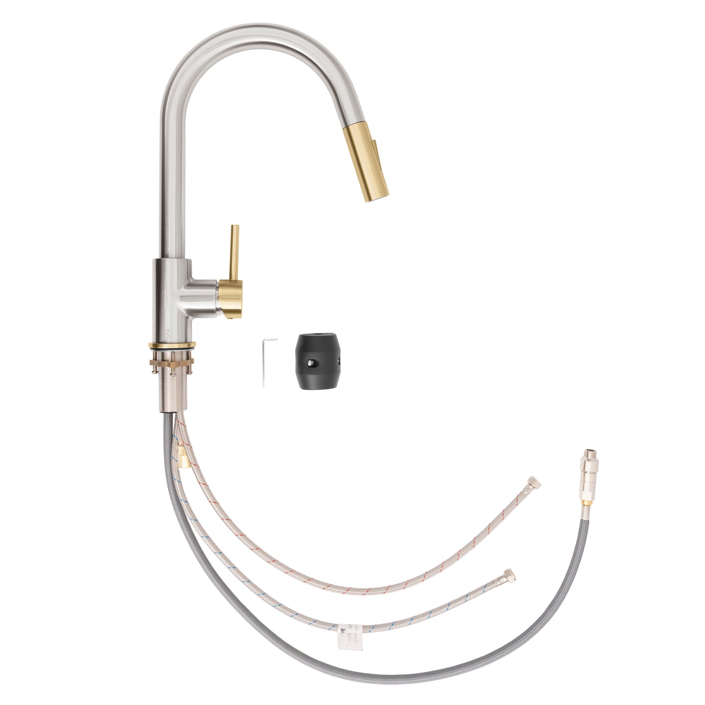 GEM-KF-ZBNCB - Autograph Edition Gemini Pull Down Single Handle Kitchen Faucet in Brushed Nickel and Champagne Bronze