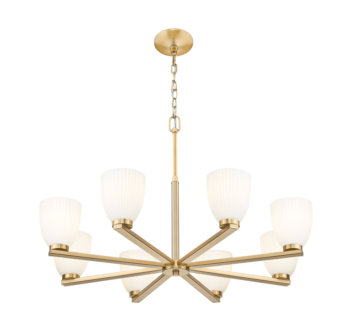 7518-8MGLD - Naya 8 Light 33" Chandelier - Modern Gold