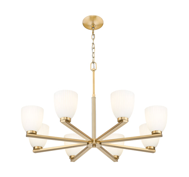7518-8MGLD - Naya 8 Light 33" Chandelier - Modern Gold
