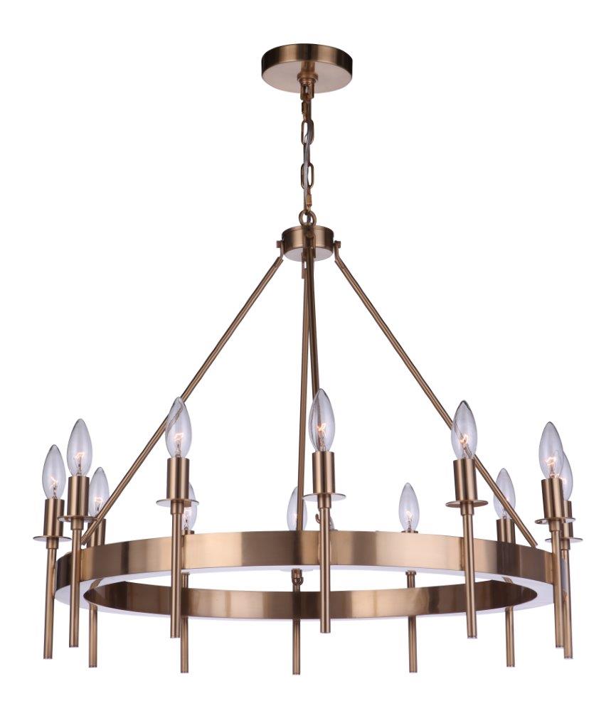 54312-SB - Larrson 12 Light 28" Wide Chandelier - Satin Brass