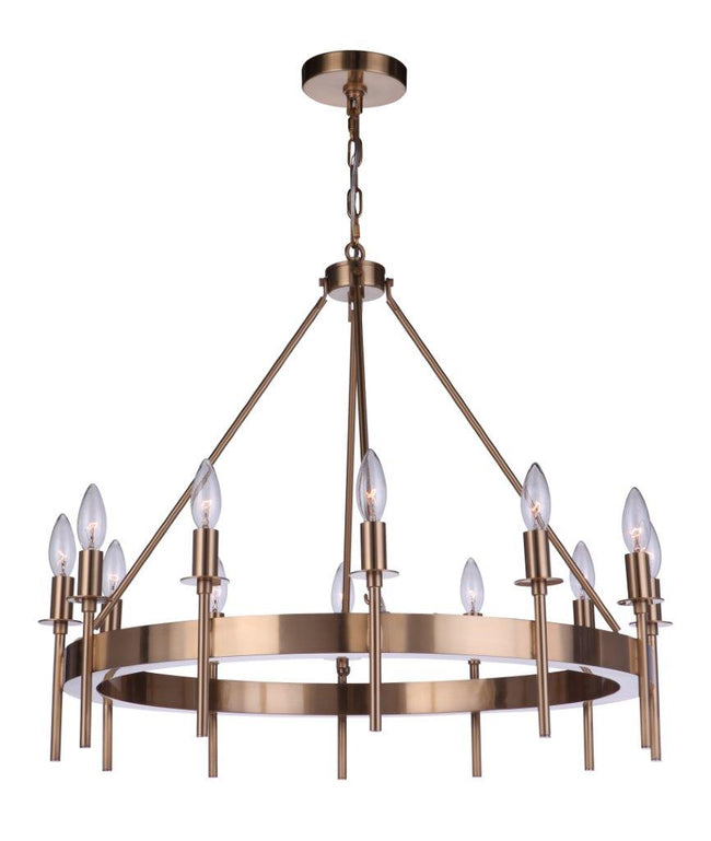 54312-SB - Larrson 12 Light 28" Wide Chandelier - Satin Brass
