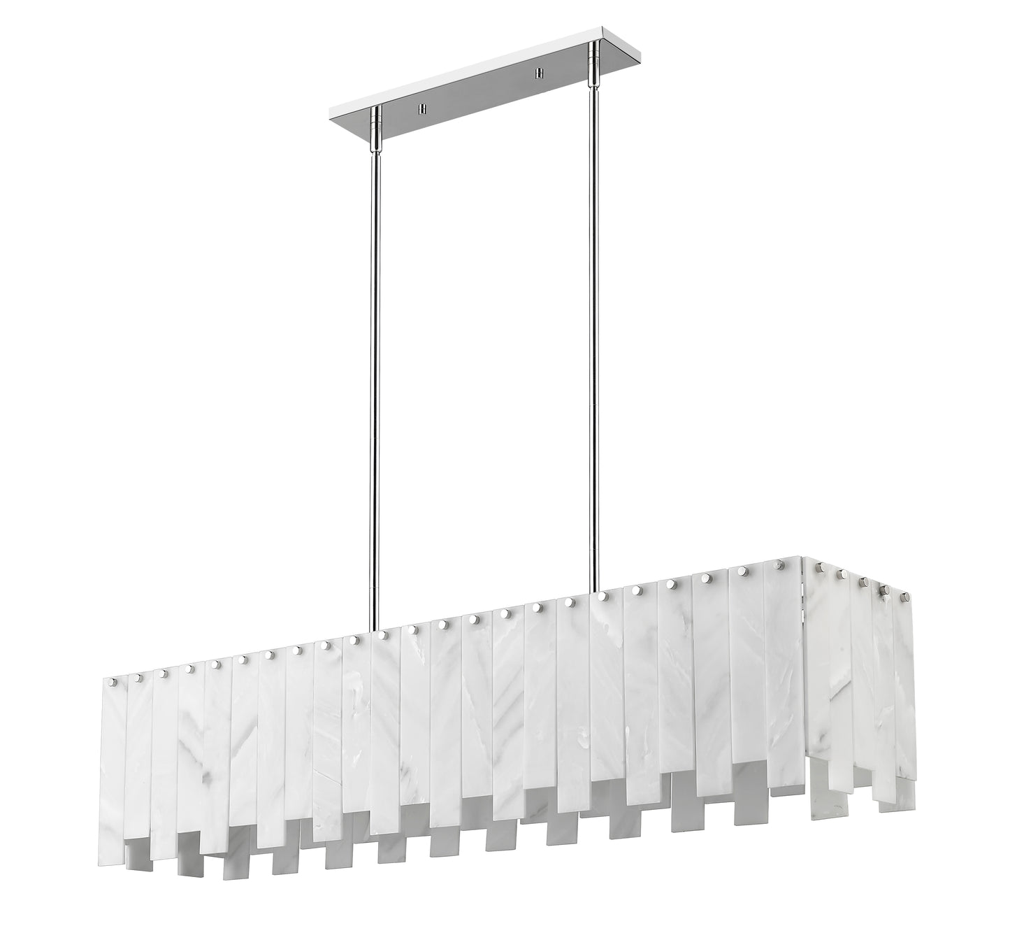 345-49L-PN - Viviana 7 Light Linear 49" Chandelier - Polished Nickel