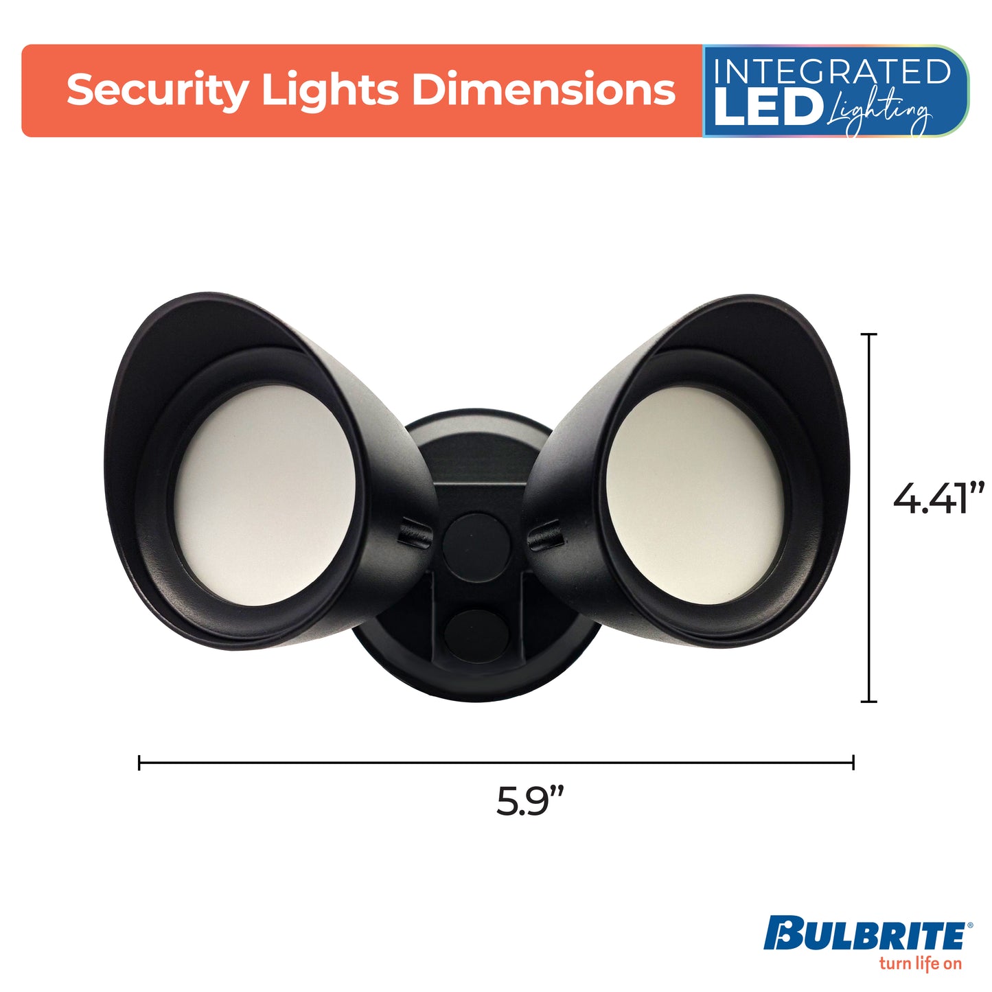 773701 - Wired Outdoor 2-Head LED Security Flood Light, Black Finish