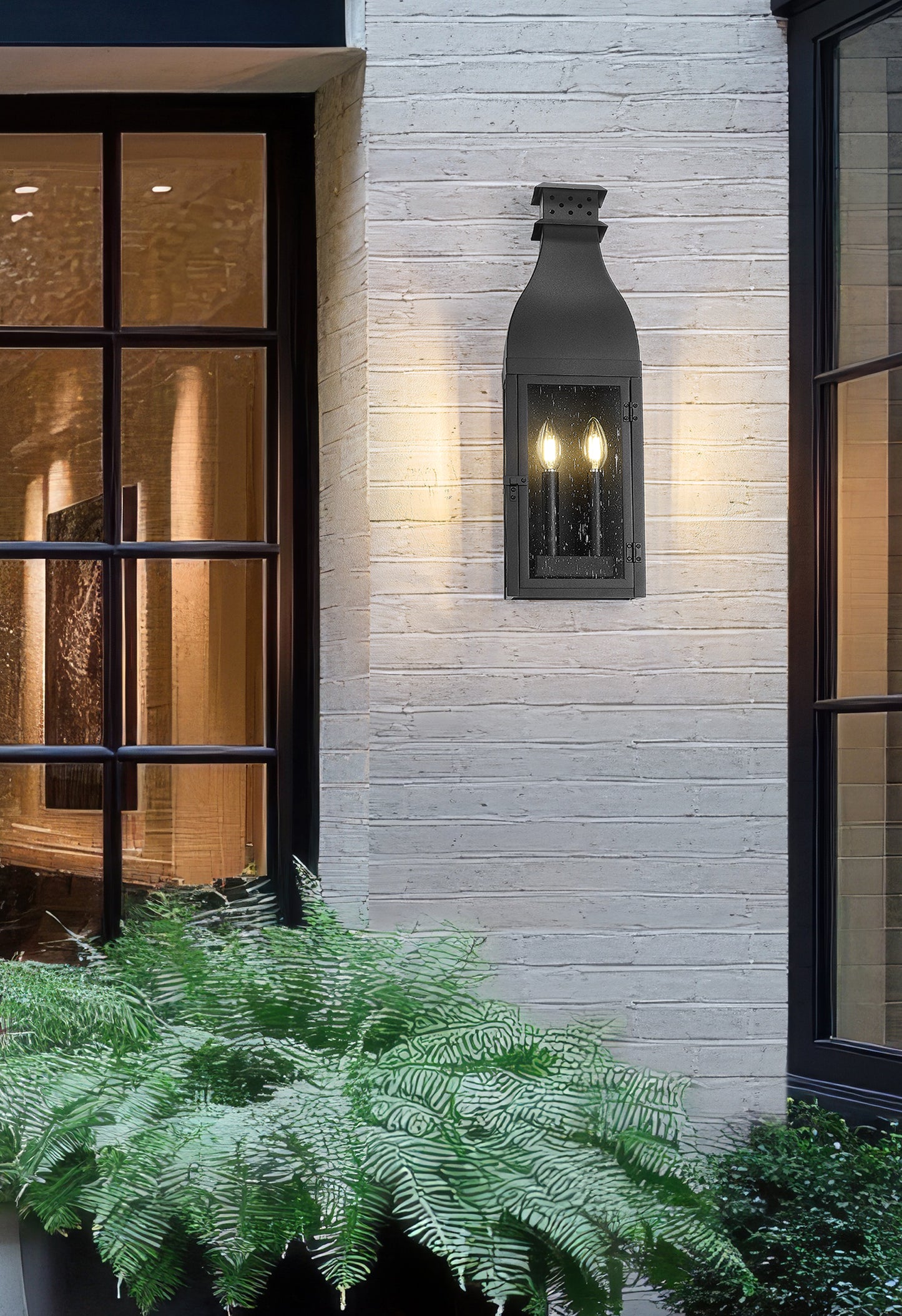 5030M-BK - Toulouse 2 Light Outdoor Wall 22" Light - Sand Black