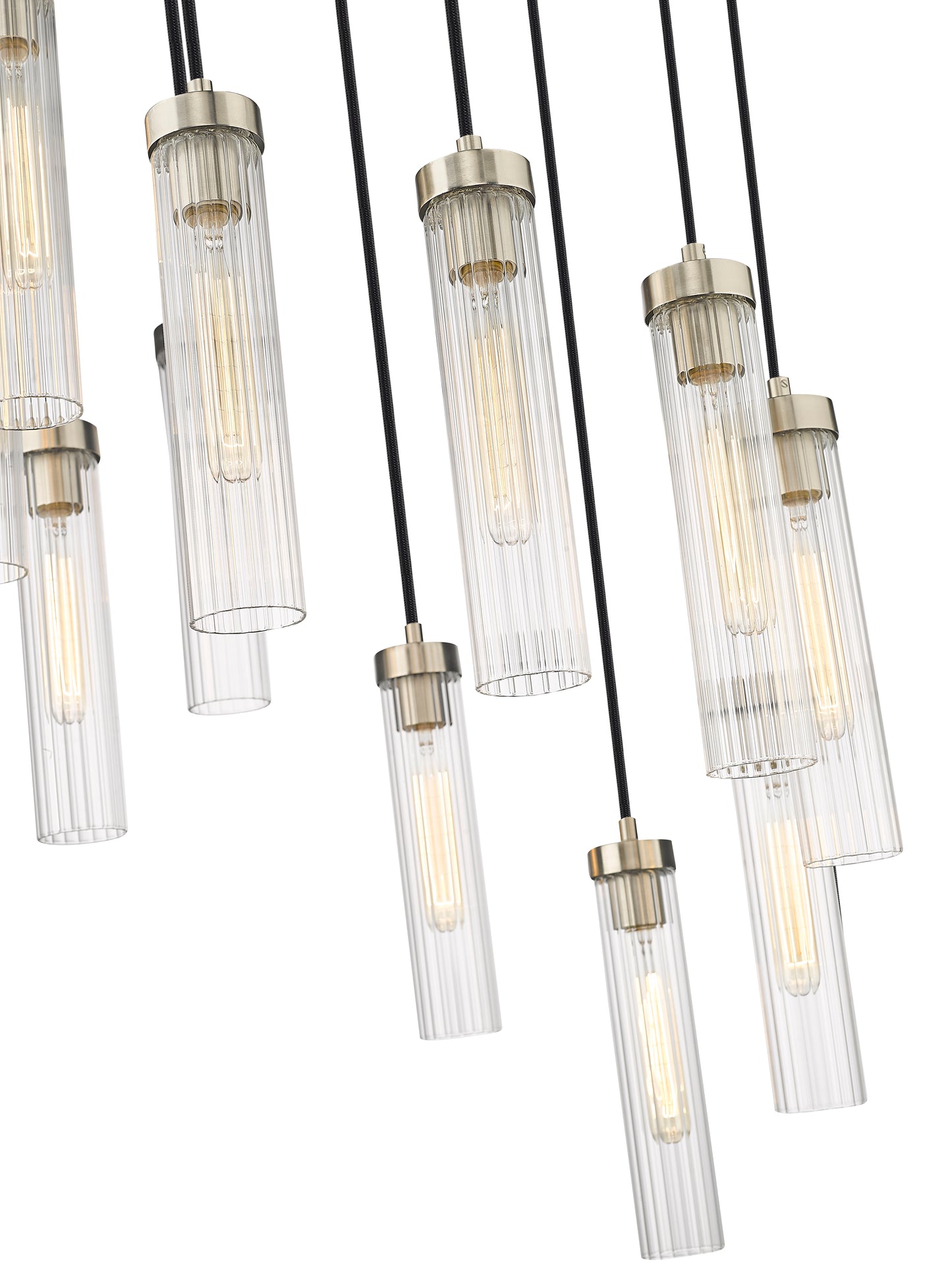 740P-11R-BN - Beau 11 Light 24" Chandelier - Brushed Nickel