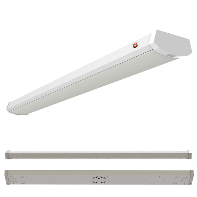 773506 - 4 ft. 3000K LED Dimmable Wraparound Light W/ Battery Backup (120-277v), 5300 Lumens, White