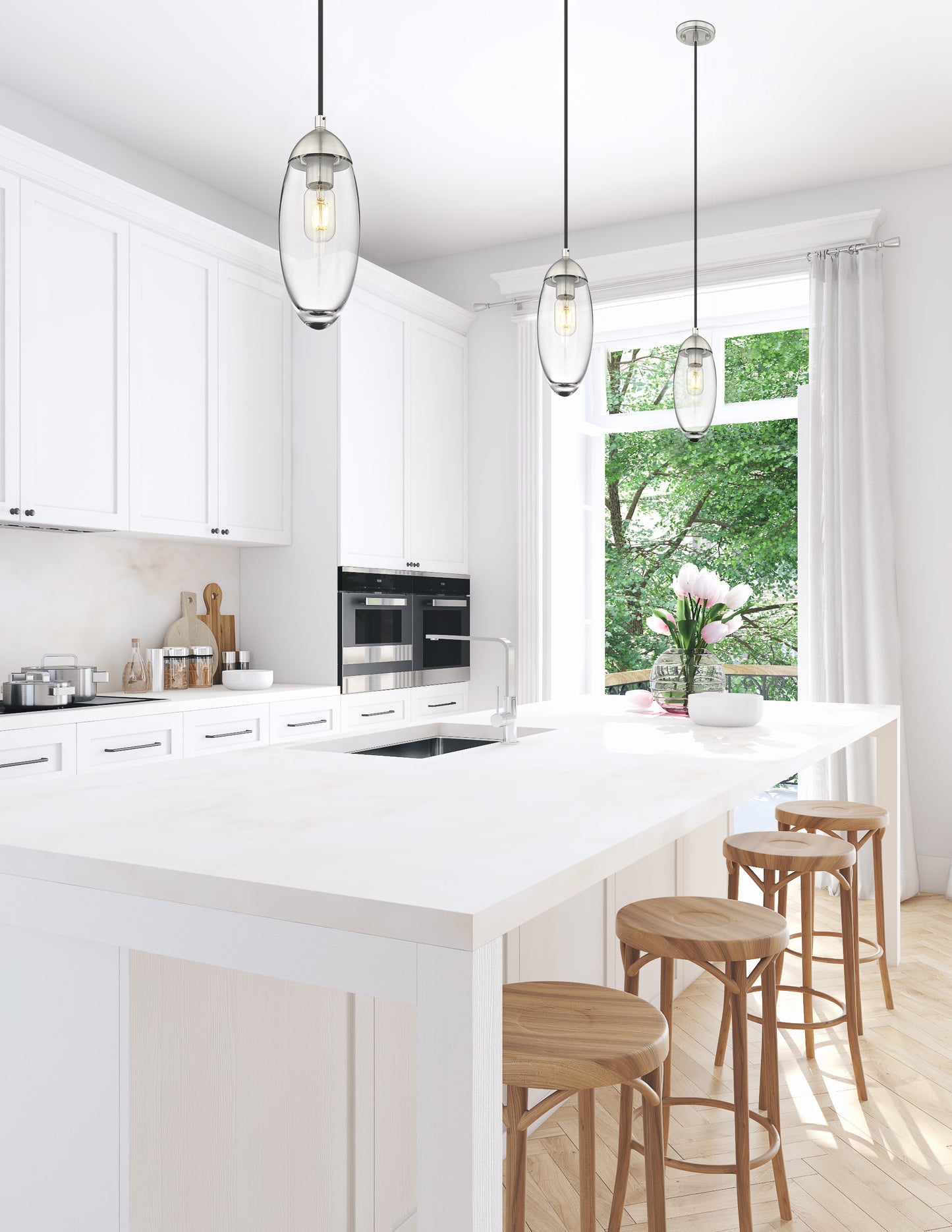 651P-BN - Arden 1 Light 4" Pendant - Brushed Nickel