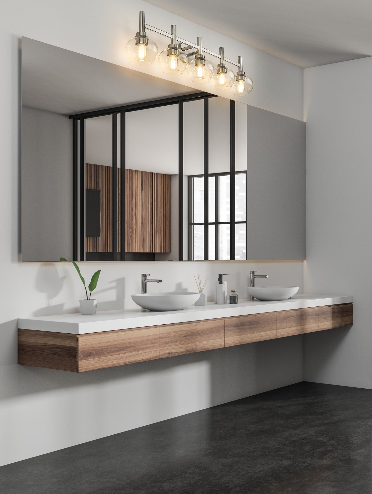 7502-5V-BN - Sutton 5 Light 40" Vanity - Brushed Nickel