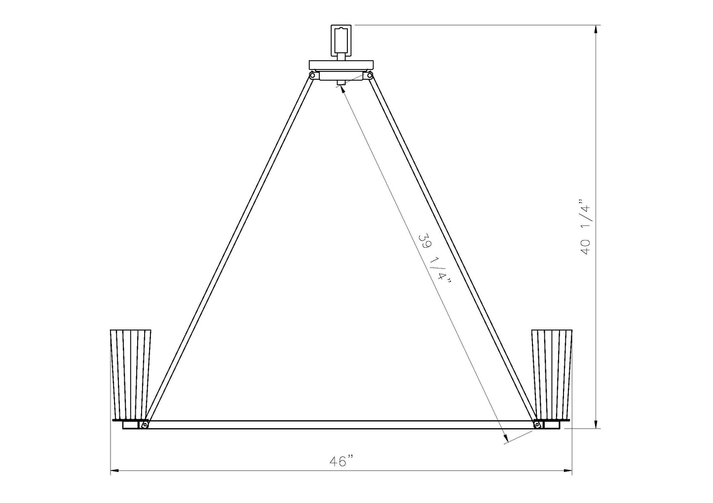826-10MB - Titus 10 Light 46" Chandelier - Matte Black