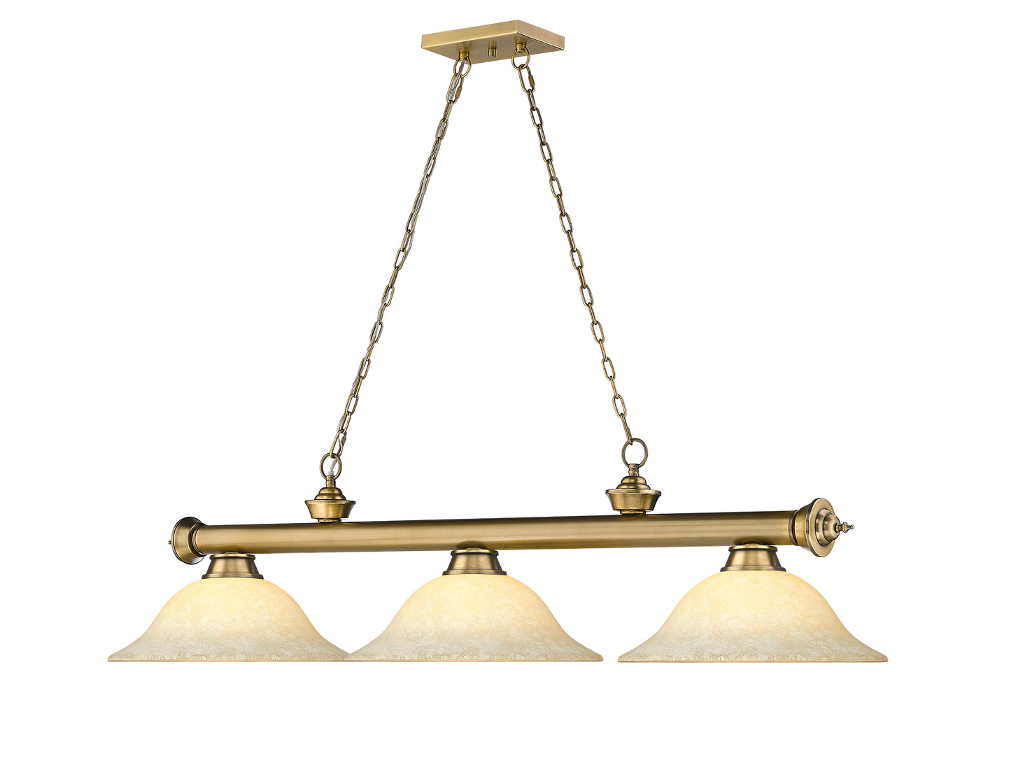 2306-3RB-GM16 - Cordon 3 Light 58" Billiard - Rubbed Brass