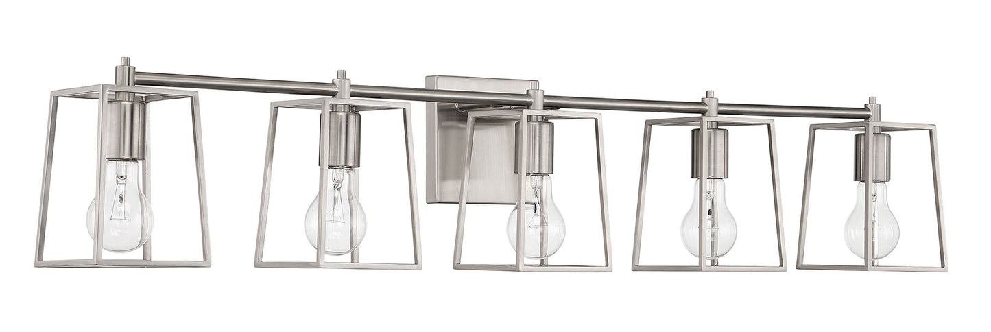 12141BNK5 - Dunn 5 Light 41" Wide Vanity Light - Brushed Nickel