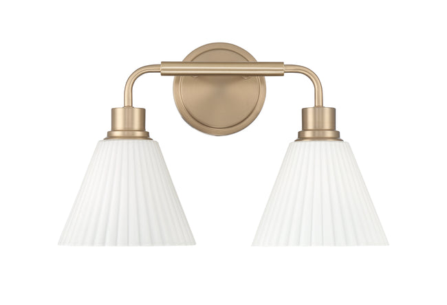 62302-CPZ - Pleated II 2 Light 17" Wide Vanity Light - Premium Bronze
