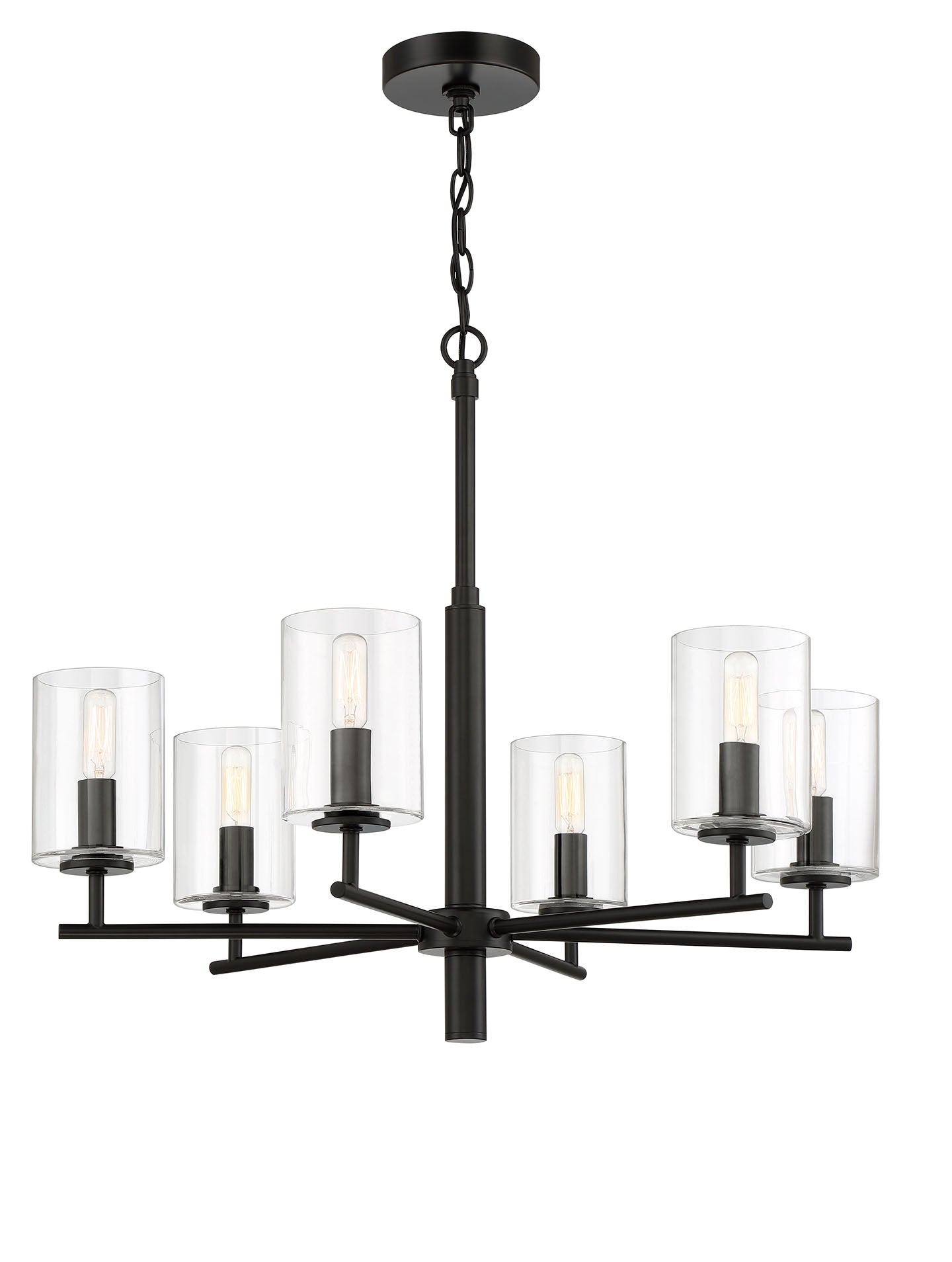 55626-FB - Hailie 6 Light 26" Wide Chandelier - Flat Black