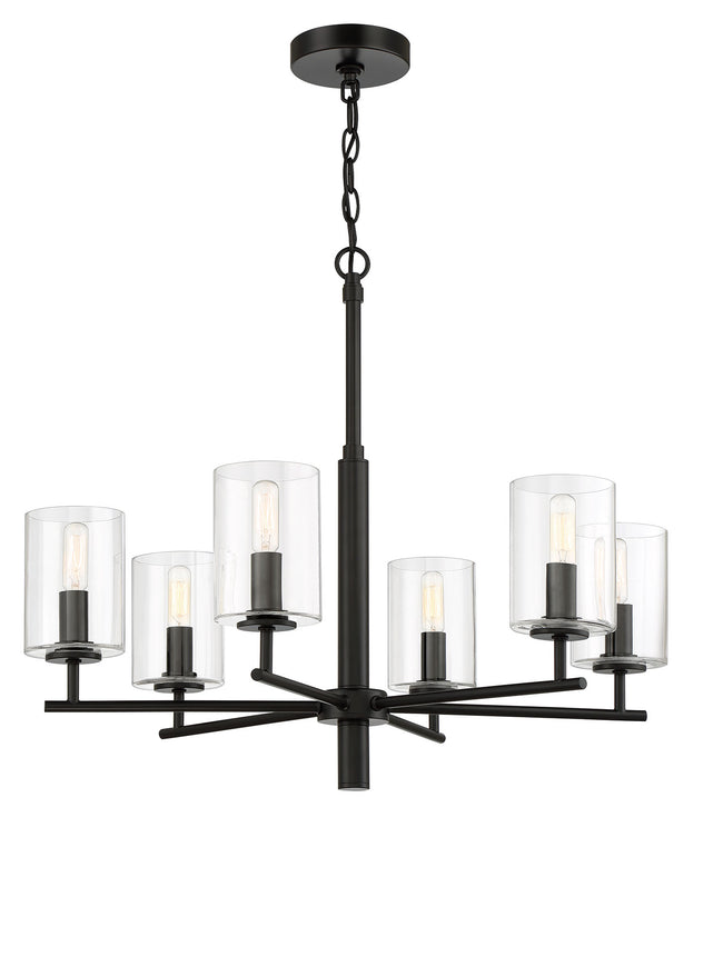 55626-FB - Hailie 6 Light 26" Wide Chandelier - Flat Black