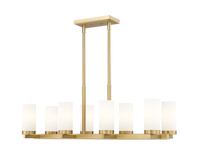 3044-8L-MGLD - Danica 8 Light Linear 42" Chandelier - Modern Gold