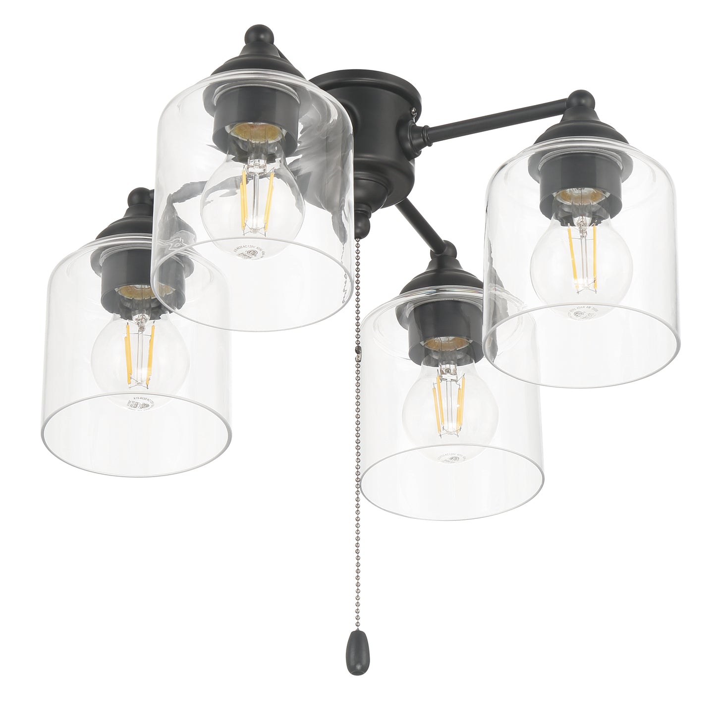 LK2606-4L-LED-FB - 4 Light Light Kit in Flat Black (Clear Glass)