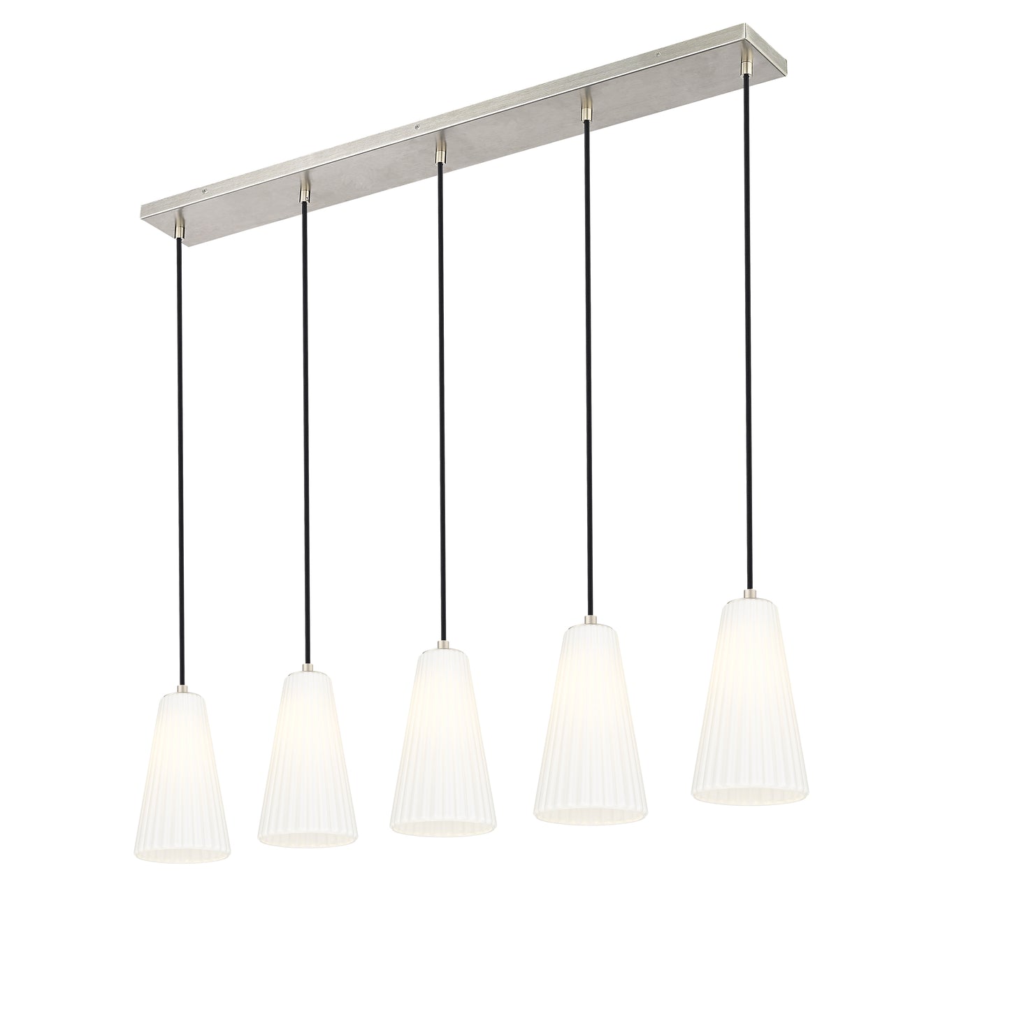 3043P6-5L-BN - Farrell 5 Light Linear 42" Chandelier - Brushed Nickel