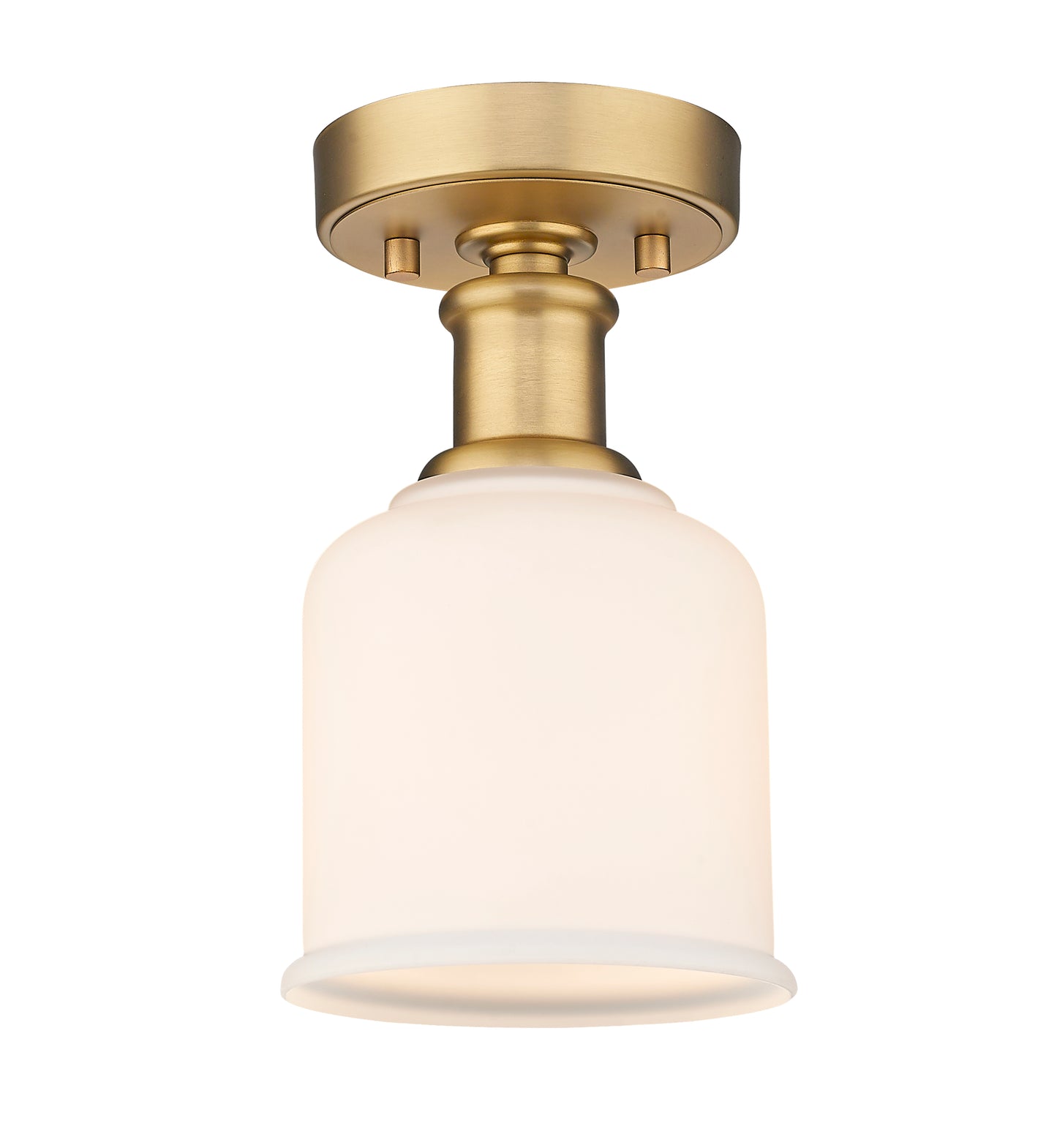 733F1-HBR - Bryant 1 Light Flush 6" Mount - Heritage Brass