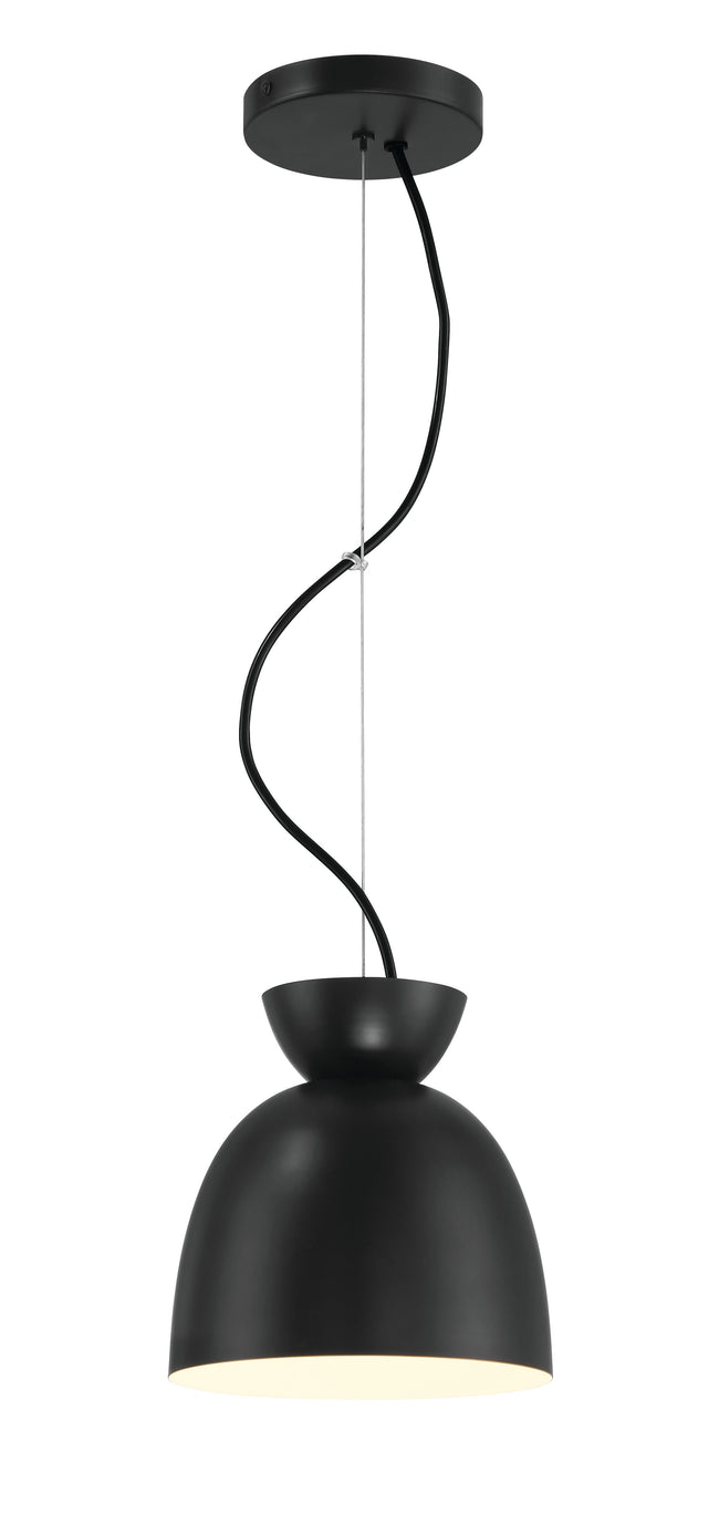 59191-FB - Ventura Dome 1 Light 7.5" Wide Mini Pendant - Flat Black