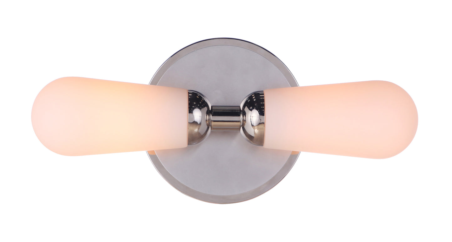 13116BNKPLN2 - Riggs 2 Light 16" Wide Vanity Light - Brushed Polished Nickel / Polished Nickel