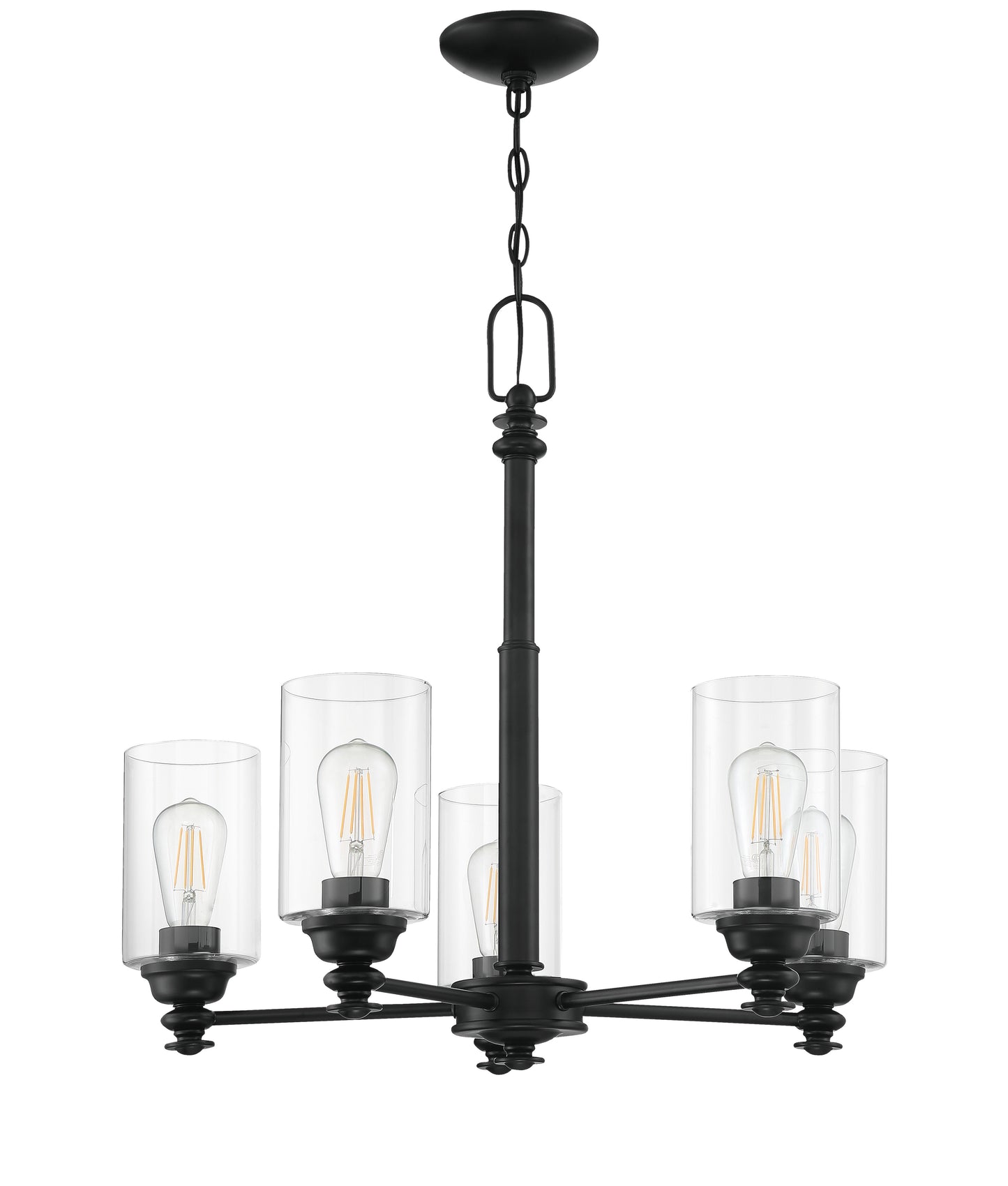 49825-FB-C - Dardyn 5 Light 25" Wide Chandelier - Flat Black