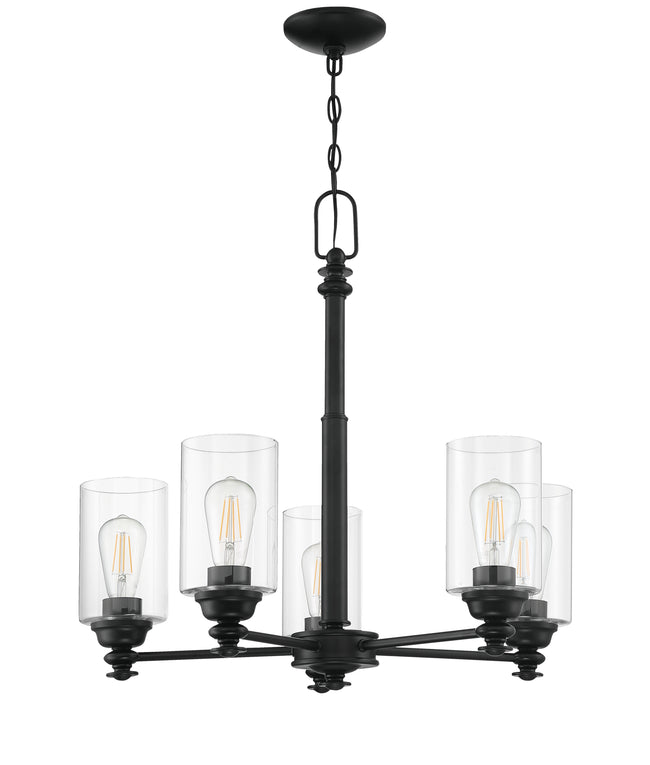 49825-FB-C - Dardyn 5 Light 25" Wide Chandelier - Flat Black