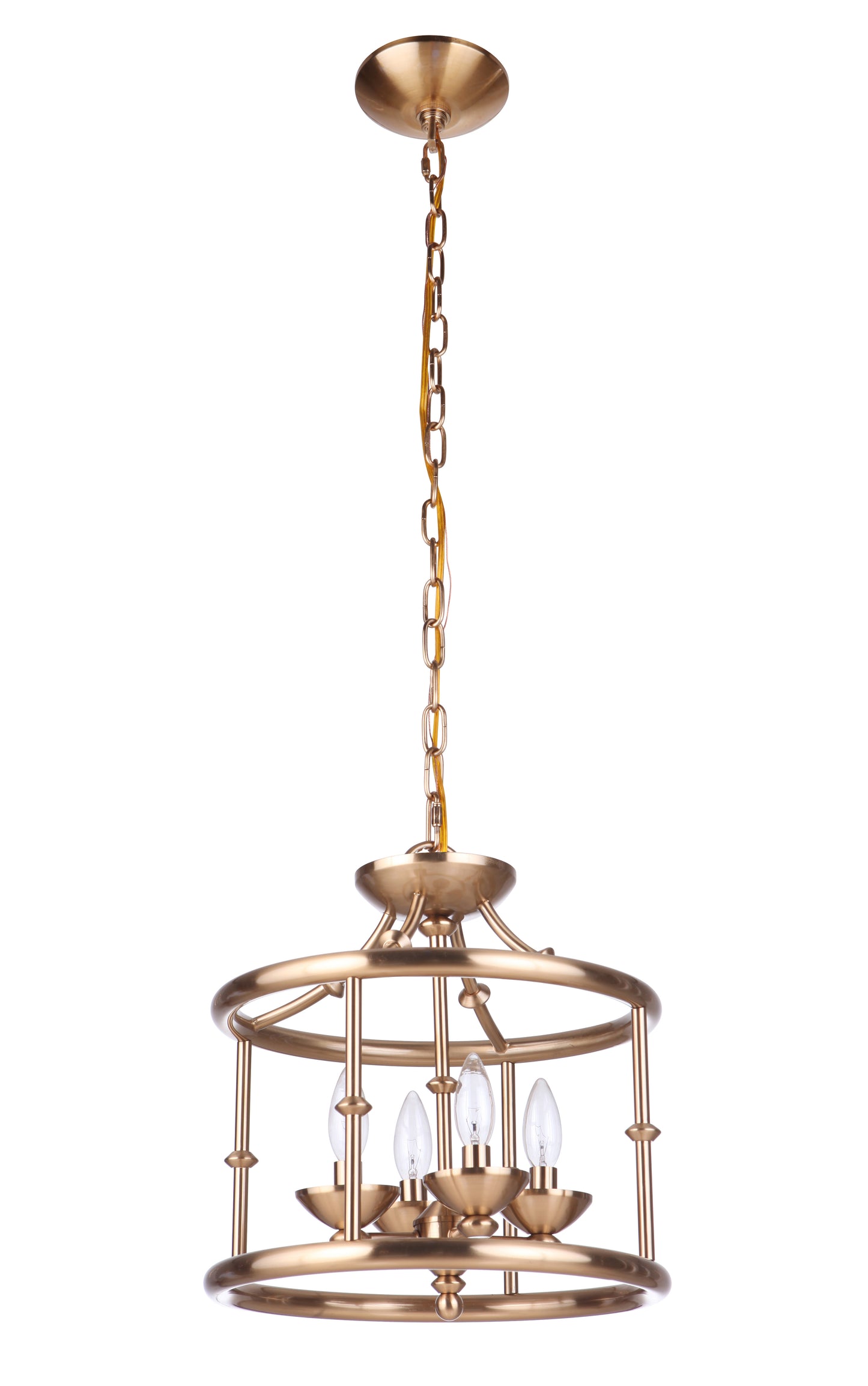 53754-SB - Marlowe 4 Light 14.75" High Convertible Semi-Flush - Satin Brass
