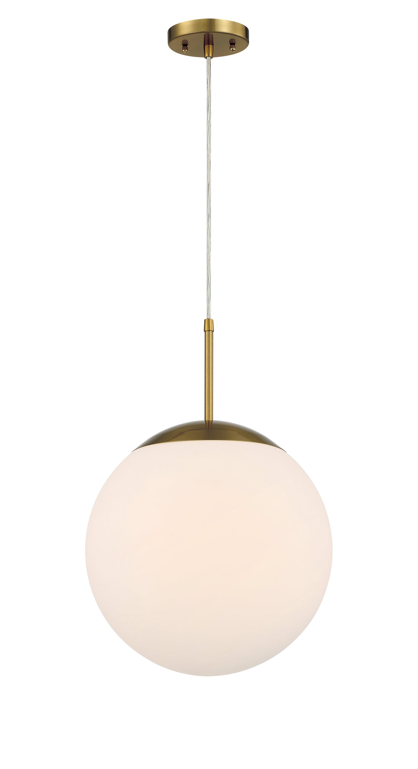 56893-SB-WG - Gaze 1 Light 14" Wide Pendant - Satin Brass